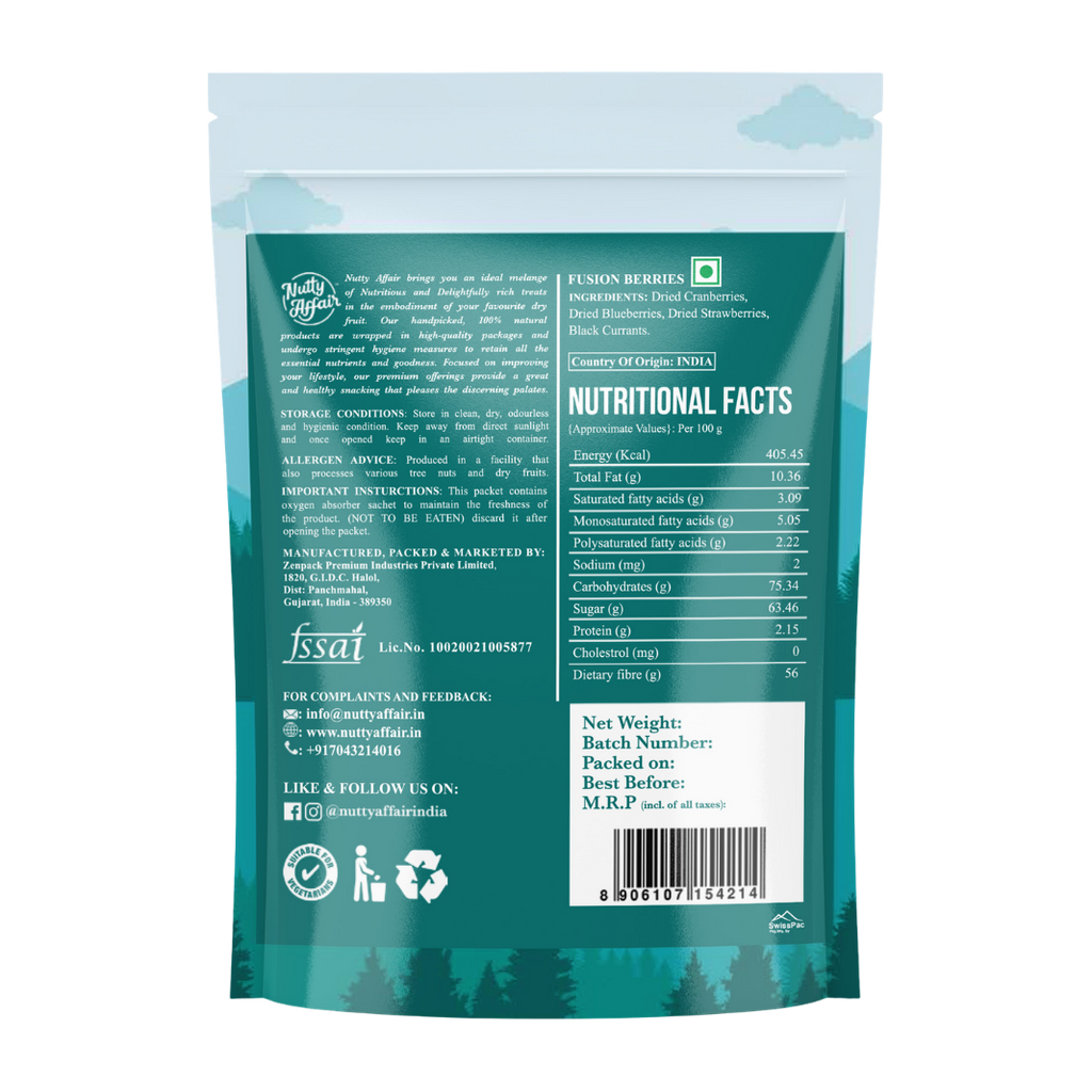 Nutty Affair Fusion Berries Trial Mix Pack 100% Natural With Good Source of Antioxidants - 200 gm