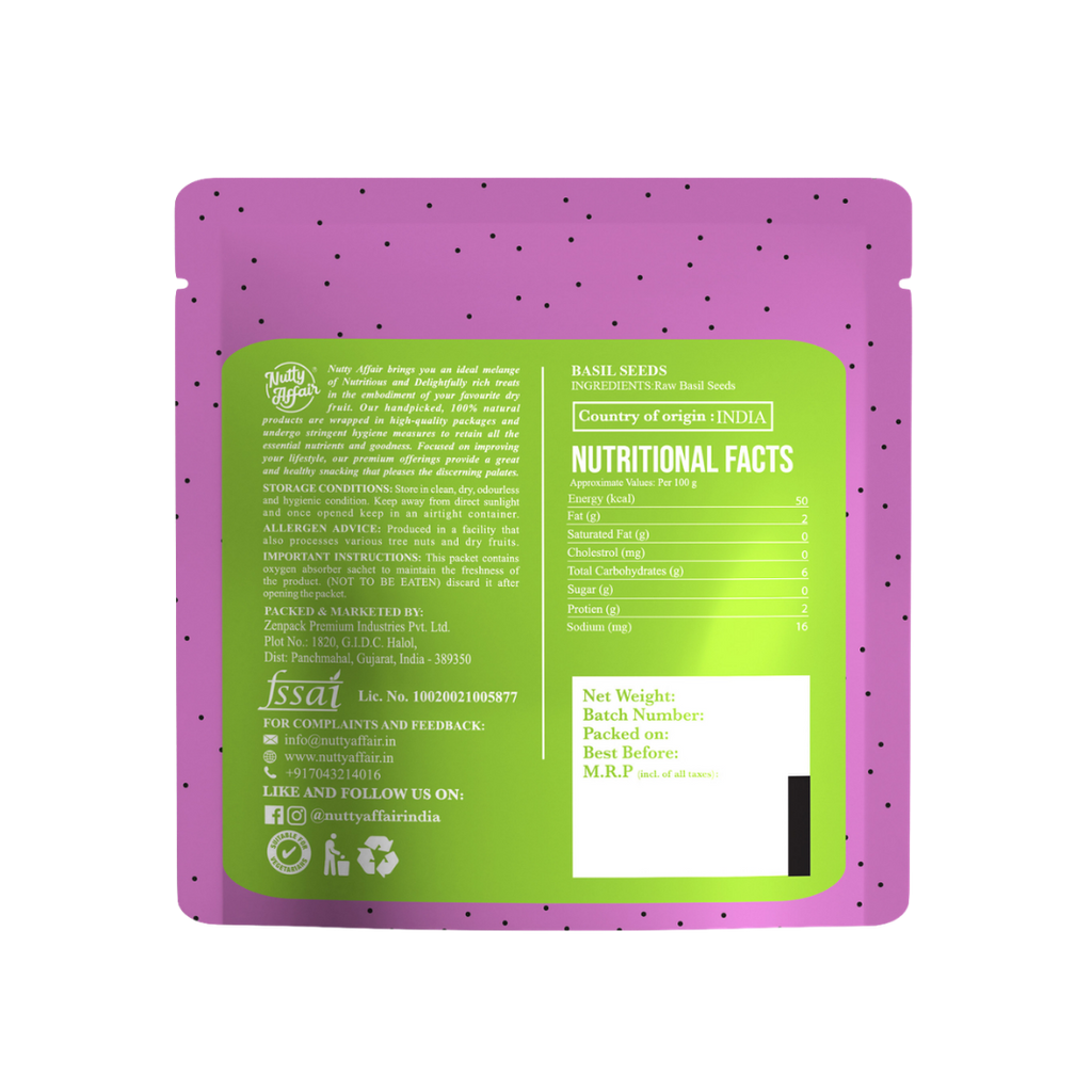 Natural Basil Seeds - 150 gm