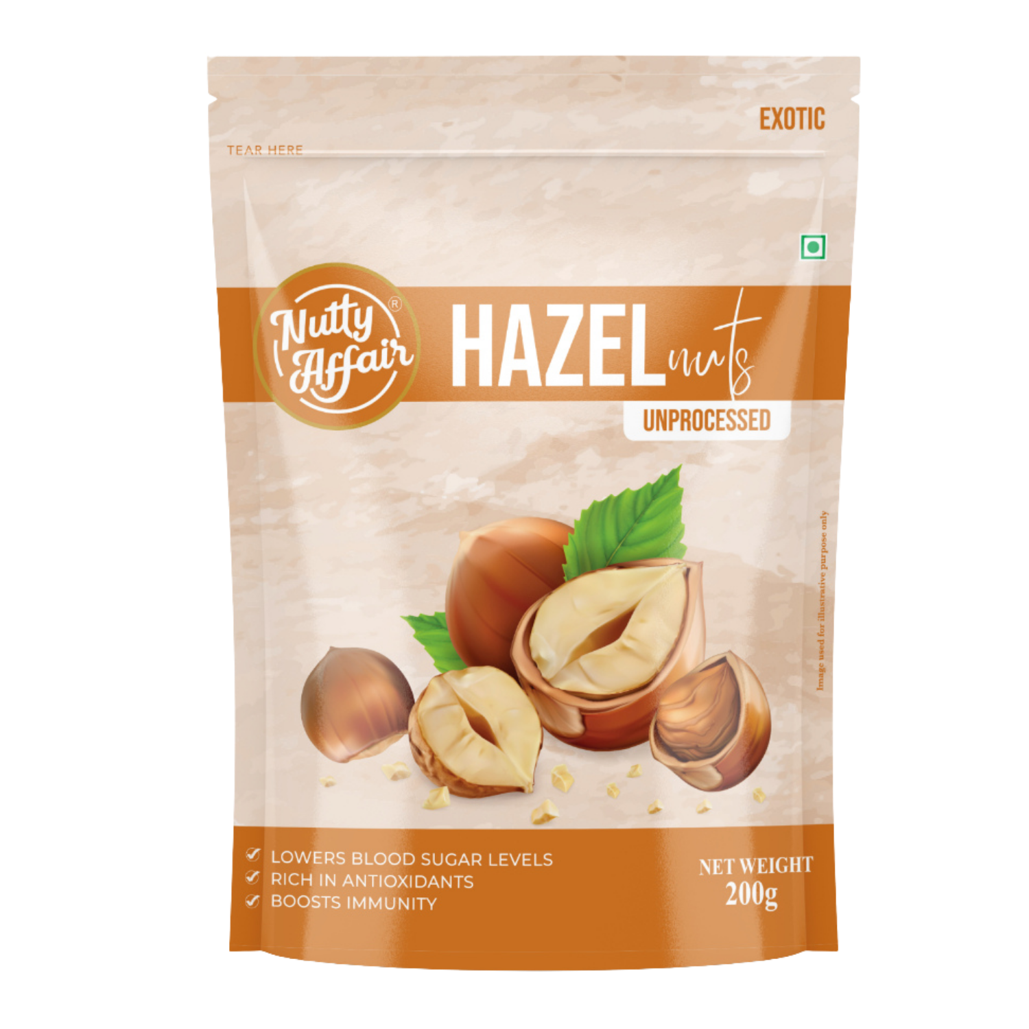 Hazel Nuts Exotic and Unprocessed - 150 gm
