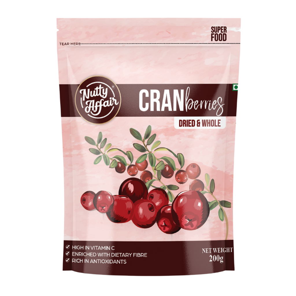 Nutty Affair Dried Cranberries Healthy Snacks | High in Antioxidants - 200 gm