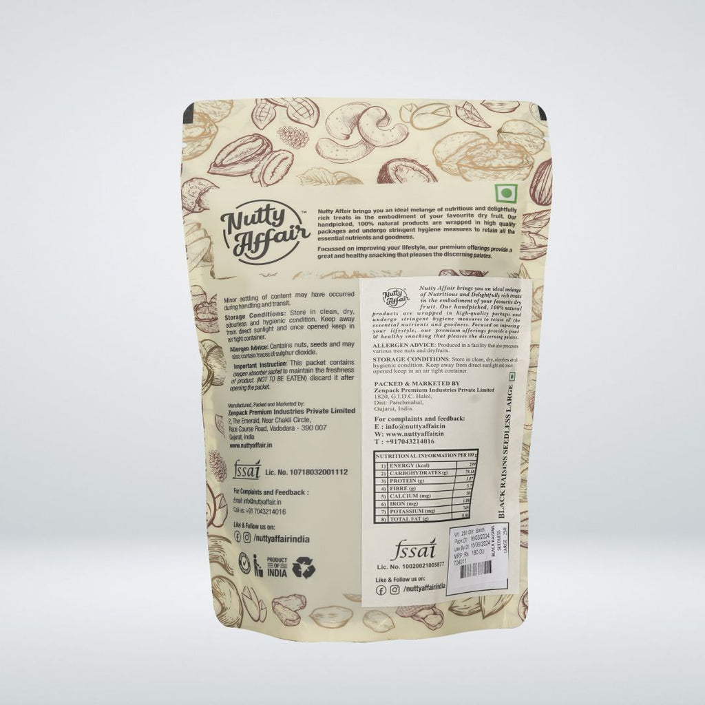 Black Raisins Dried and Seedless Afghani - 200 gm