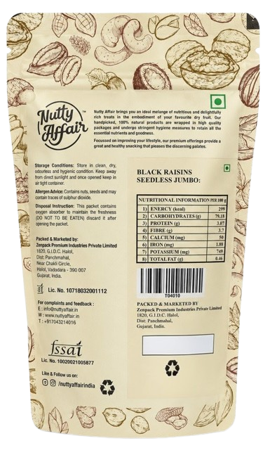 Black Afghan Raisins Seedless Jumbo