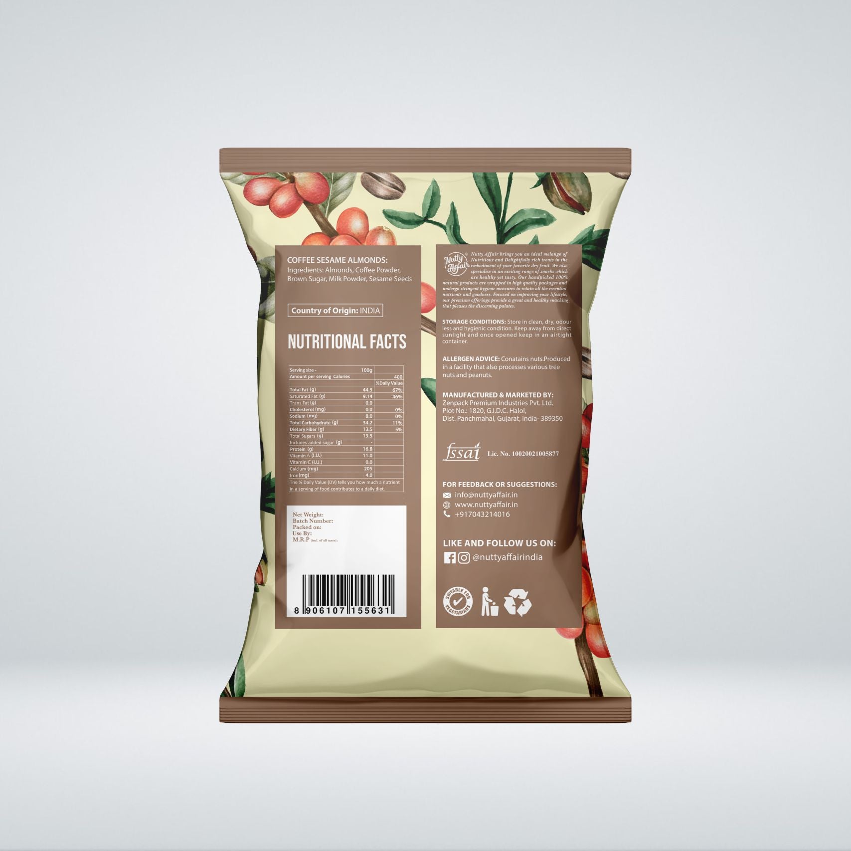 Coffee Sesame Almond - 35 gm – NuttyAffair