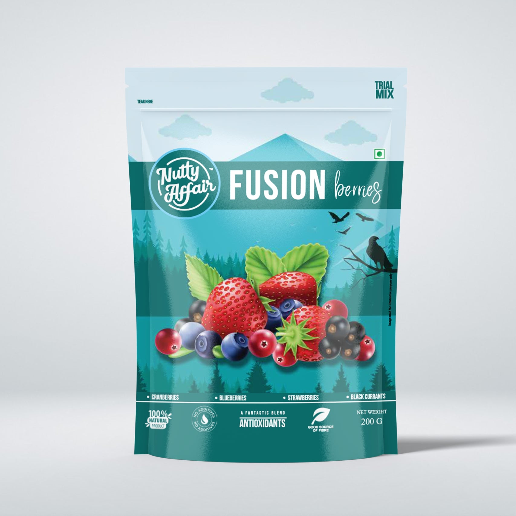 Nutty Affair Fusion Berries Trial Mix Pack 100% Natural With Good Source of Antioxidants - 200 gm