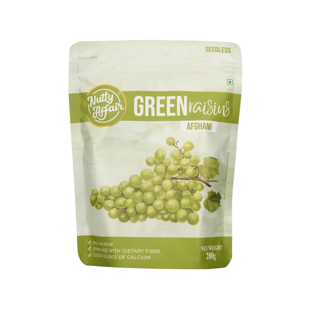 Green Raisins Dried and Seedless Afghani Raisins - 200 gm