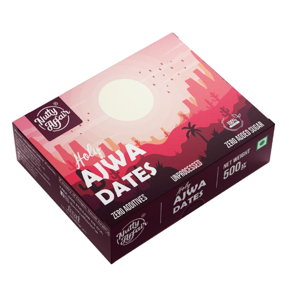 Nutty Affair Unprocessed Holy Ajwa Dates with Zero Additives - 500 gm