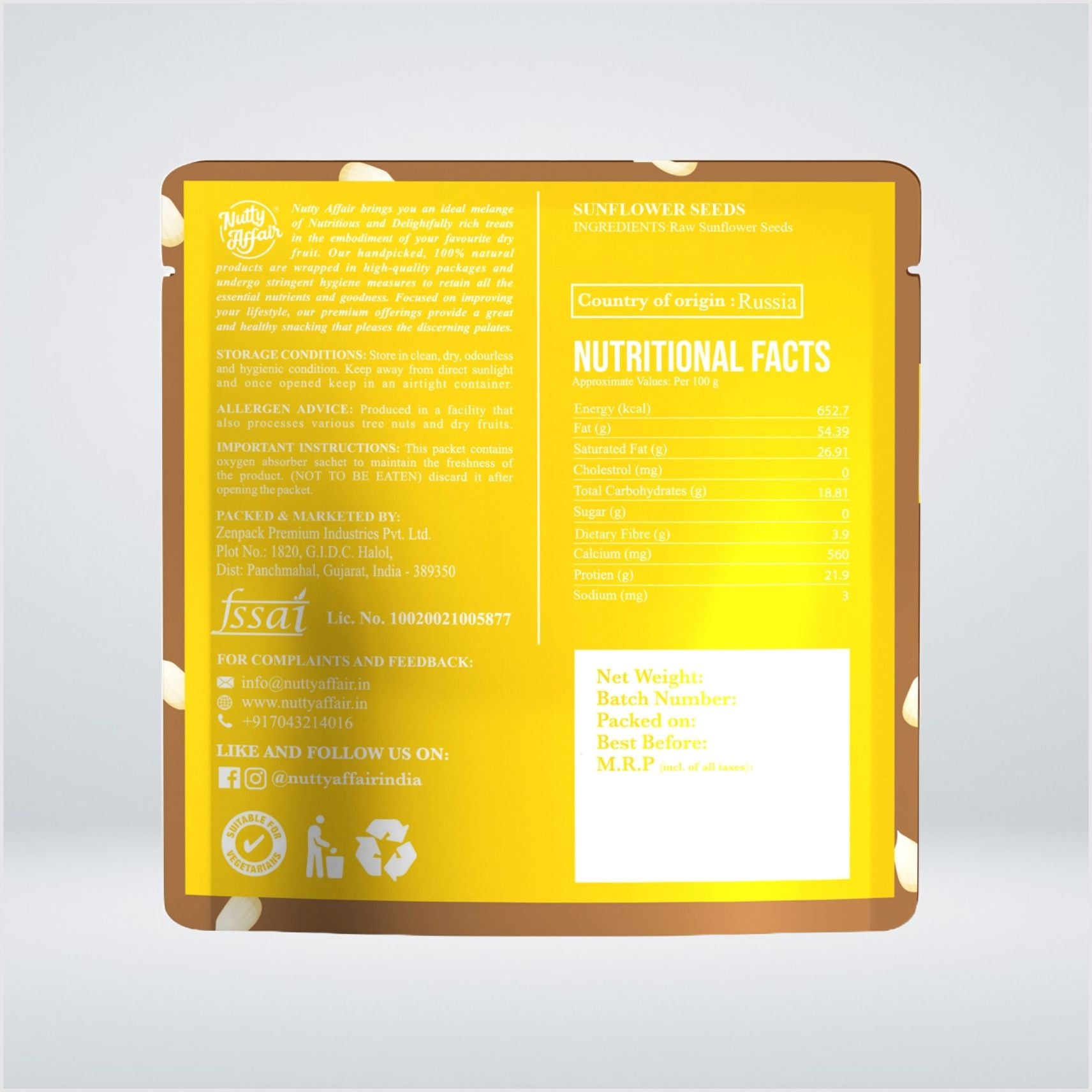 Natural Sunflower Seeds - 100 gm