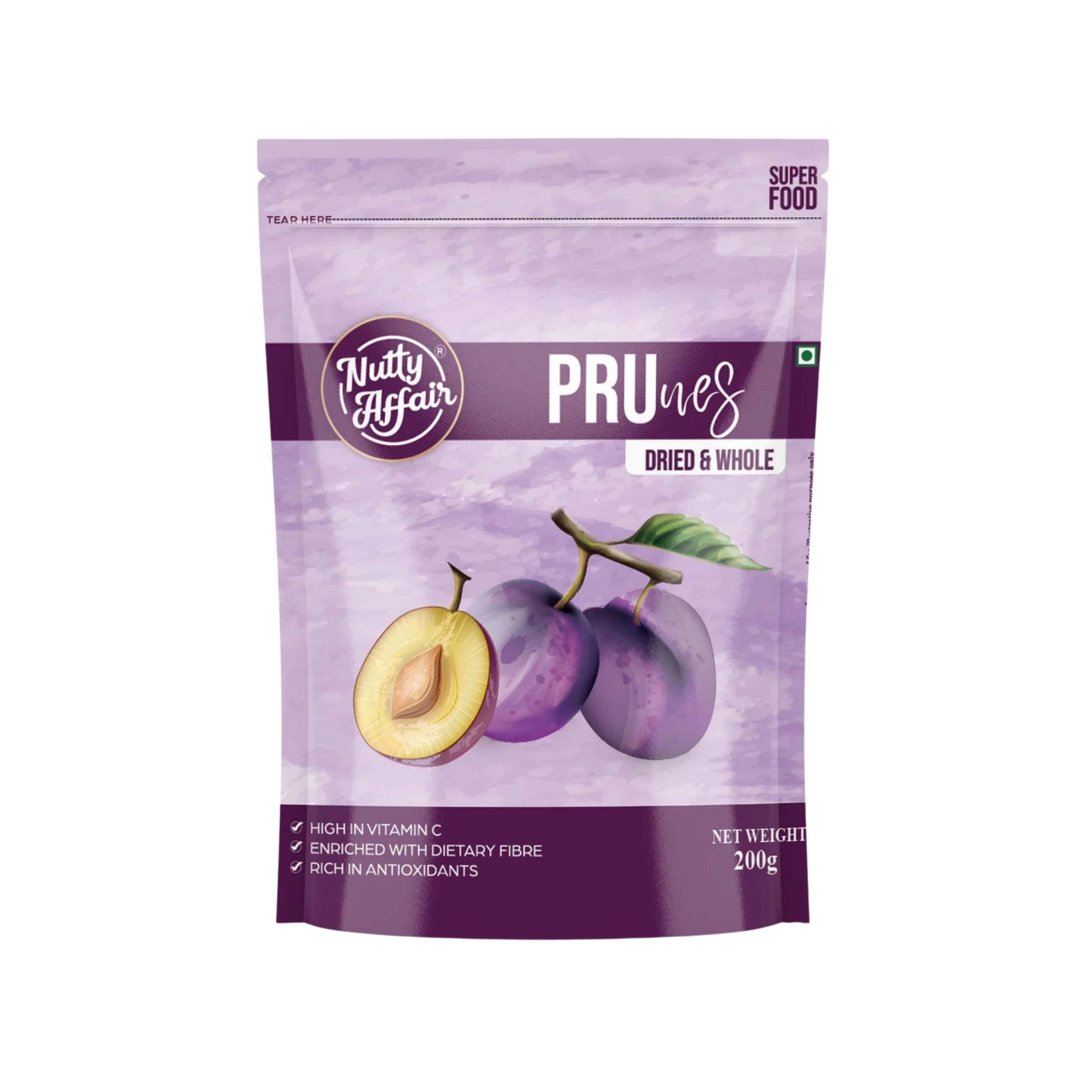 Nutty Affair Dried Prunes | High in Antioxidants |Healthy Snacks - 200 gm