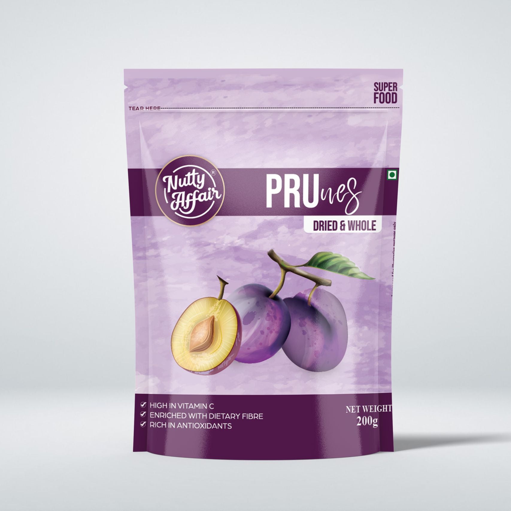 Nutty Affair Dried Prunes | High in Antioxidants |Healthy Snacks - 200 gm