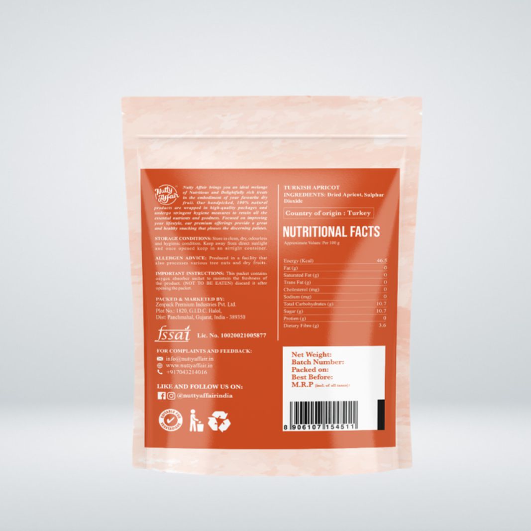 Nutty Affair Turkish Apricot Candied Fruit Dried and Pitted Helps to Weight Loss - 200 gm